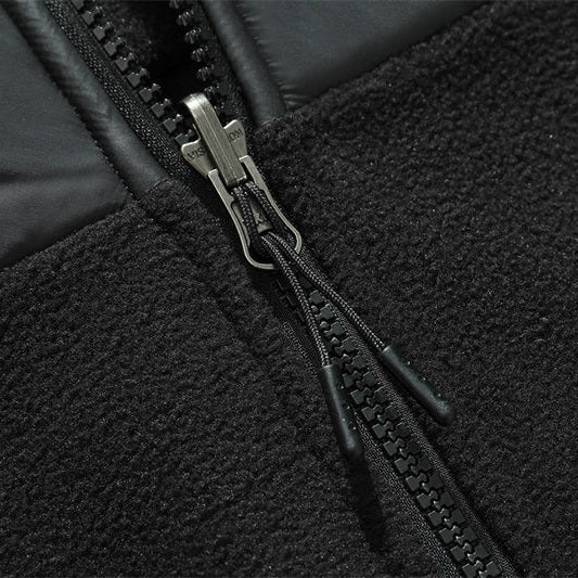 Men’s Denali-Style Fleece Jacket with Woven Chest Panel